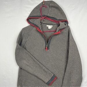 Carbon 2 Cobalt Bark Oslo Rugged Hoodie 1/4 Zip Sweatshirt Men's Small Knit Gray
